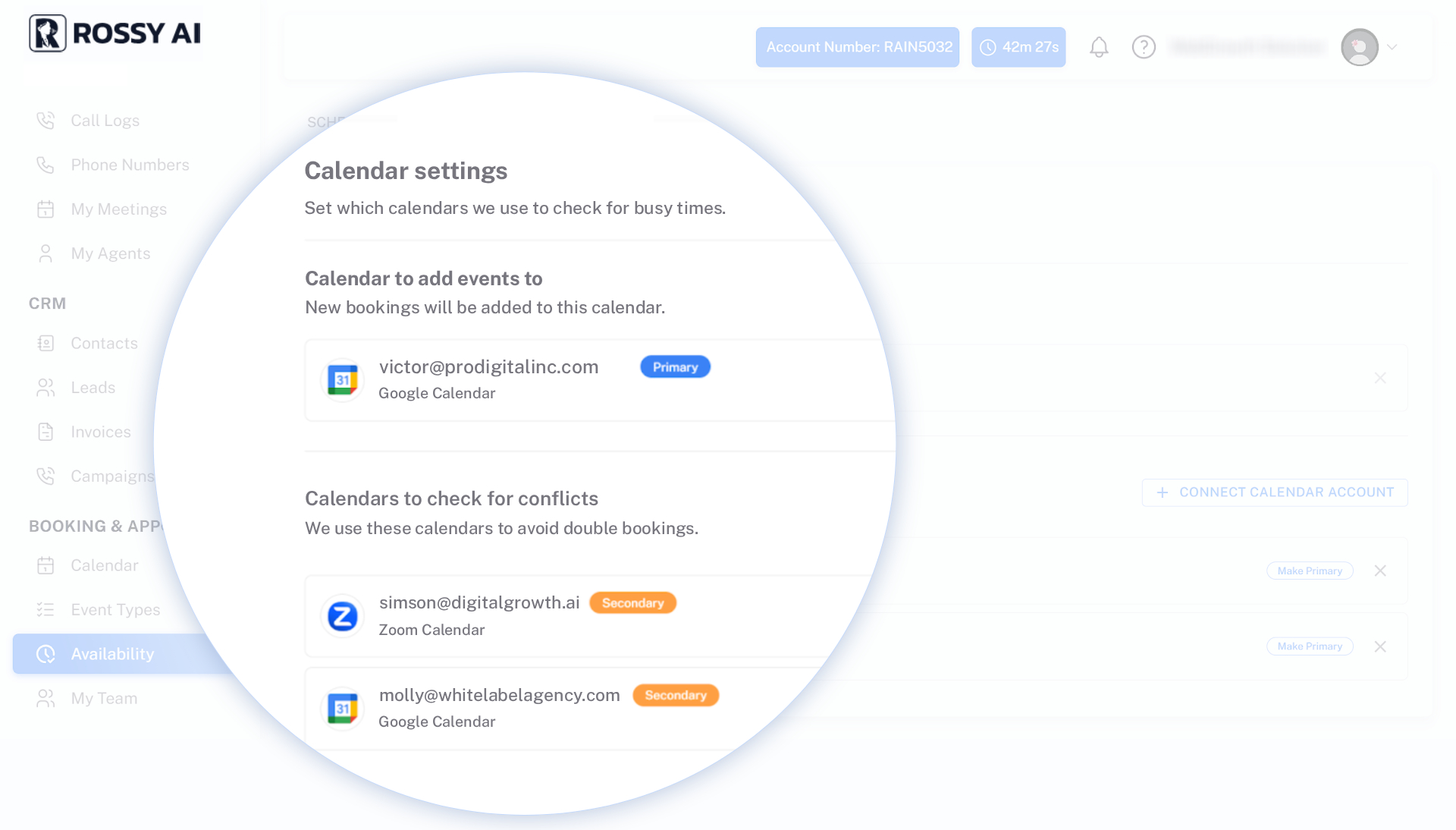 Rossy AI Multiple Calendars in One Place